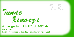 tunde rimoczi business card